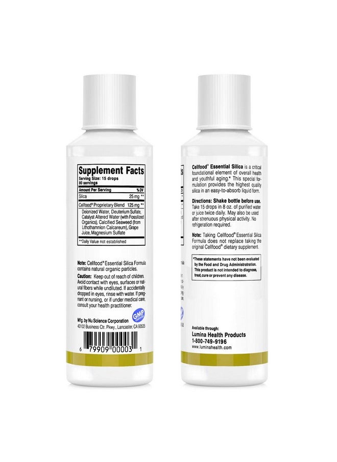 Cellfood Essential Silica Antiaging Formula 4 Fl Oz Supports Healthy Bones Joints Hair Skin Nails Teeth & Gums Easy To Absorb Liquid Gluten Free Thiaminase Free Nongmo 40Day Supply  - Image 3