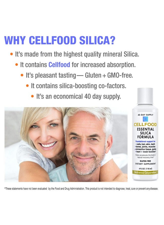 Cellfood Essential Silica Antiaging Formula 4 Fl Oz Supports Healthy Bones Joints Hair Skin Nails Teeth & Gums Easy To Absorb Liquid Gluten Free Thiaminase Free Nongmo 40Day Supply  - Image 4