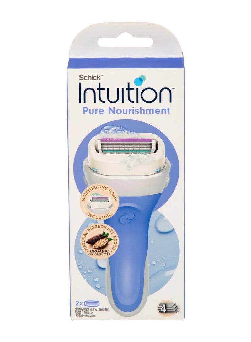 schick Intuition Pure Nourishment Women's Razor Blades with Organic Cocoa Butter - Image 2