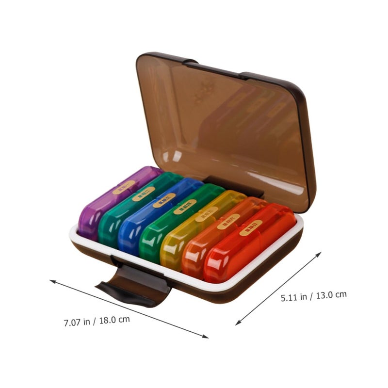 Weekly Pill Organizer 7 Day Travel Case with Colorful Compartments for Morning Evening Medication and Vitamins - Image 3