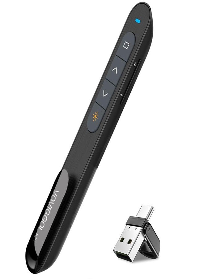 VOVIGGOL USB/Type-C 2 in 1 Presentation Clicker for Powerpoint, Hyperlink Volume Wireless Presenter Remote Control Slide Advancer PPT Clicker for Mac iPad Computer Laptop - Image 1
