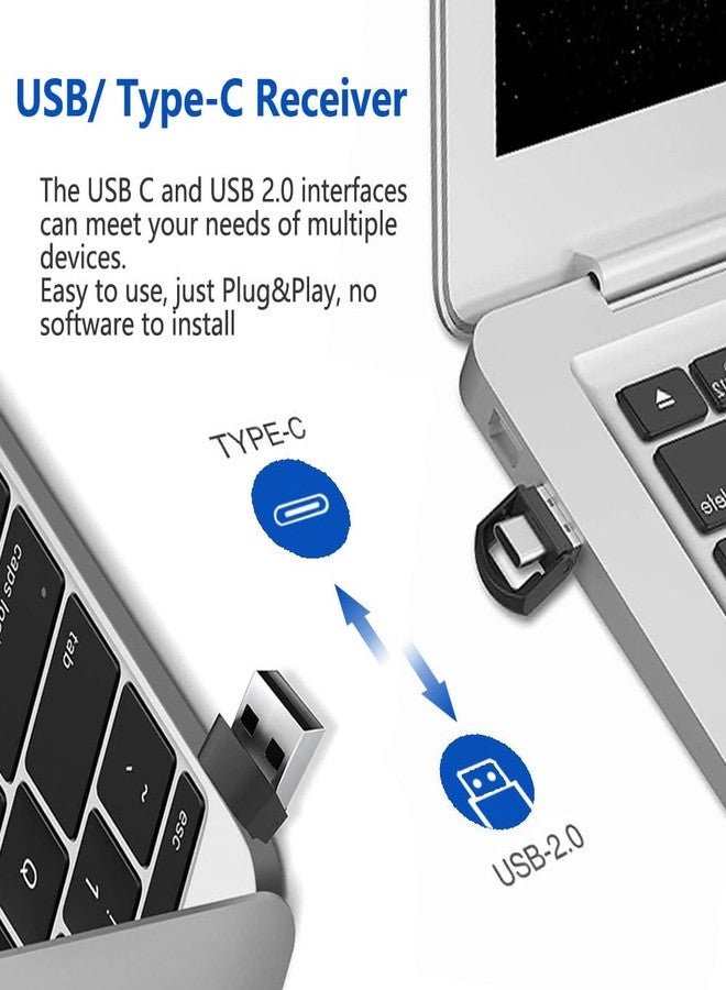 VOVIGGOL USB/Type-C 2 in 1 Presentation Clicker for Powerpoint, Hyperlink Volume Wireless Presenter Remote Control Slide Advancer PPT Clicker for Mac iPad Computer Laptop - Image 2