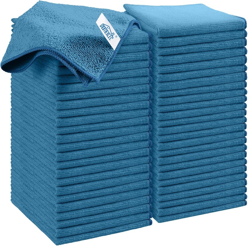 HOMEXCEL Navy Blue Microfiber Cleaning Cloth, 50 Pack Cleaning Towels for Kitchen, Lint Scratch Free, Highly Absorbent, and Reusable Cleaning Rags for House, Window and Glass, Cars, 11.5 X11.5 inch - Image 1