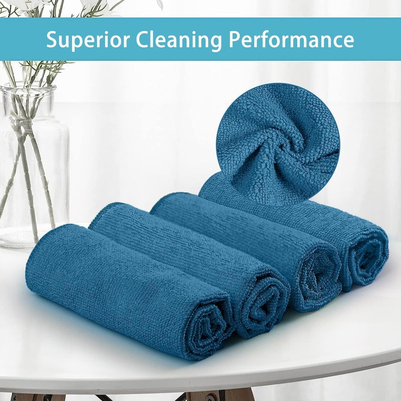 HOMEXCEL Navy Blue Microfiber Cleaning Cloth, 50 Pack Cleaning Towels for Kitchen, Lint Scratch Free, Highly Absorbent, and Reusable Cleaning Rags for House, Window and Glass, Cars, 11.5 X11.5 inch - Image 2