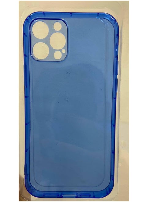 Fluorescent Color Soft TPU Silicone Phone Case For iPhone 12 pro (Blue)