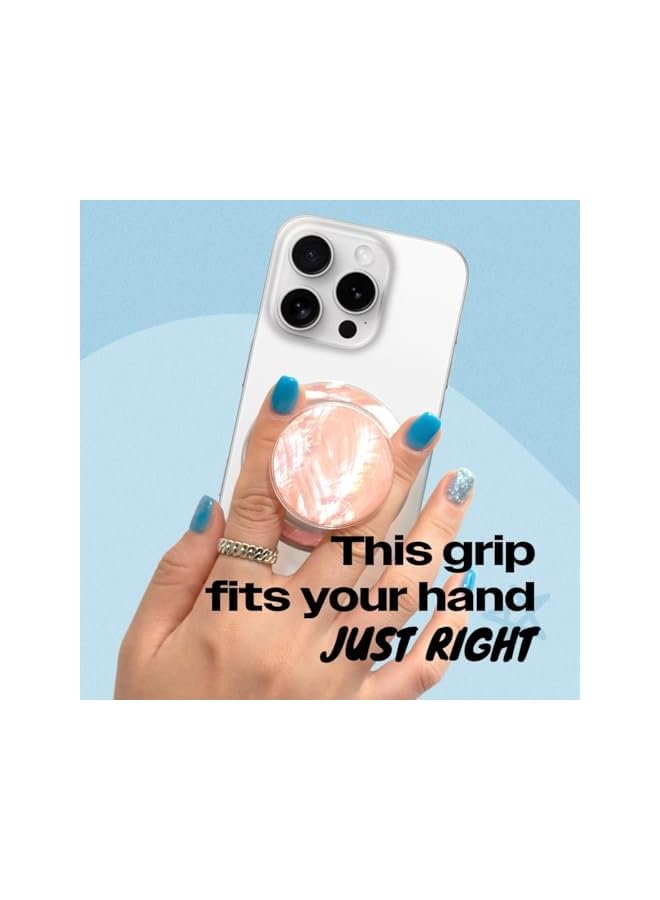 Green Tiger Magnetic Collapsible Phone Grip Stand Holder, Cute Natural Seashell Design Round Shape Collapsible Mobile Phone Grip Stand Holder for Smartphone Tablet Cell Phone Accessory (Blue Green) - Image 2