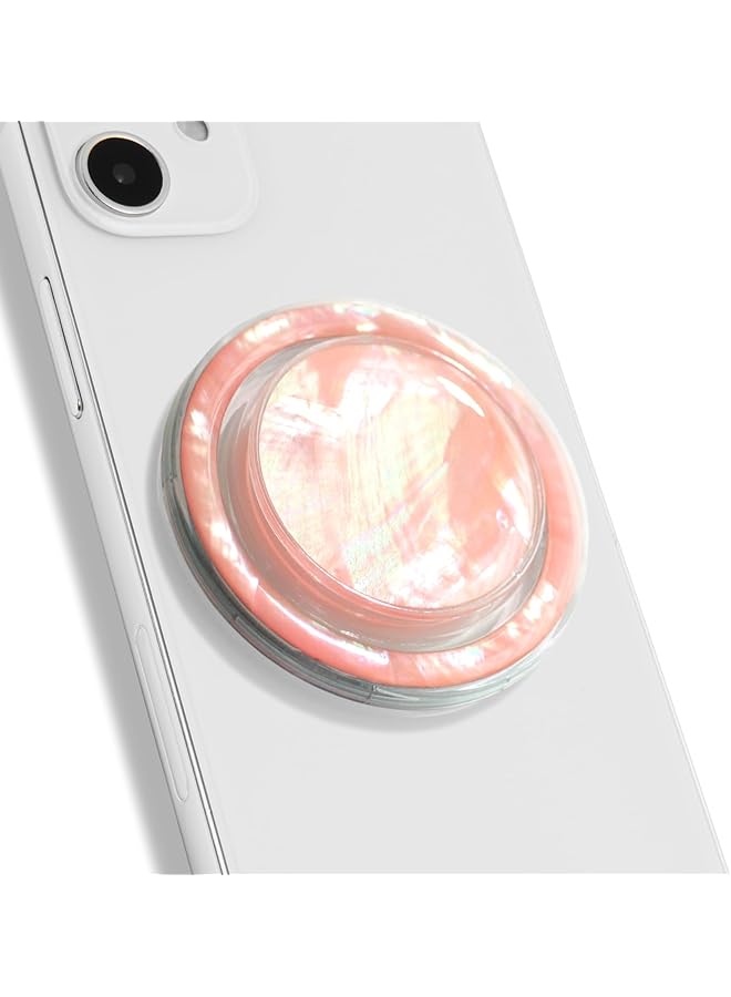 Green Tiger Magnetic Collapsible Phone Grip Stand Holder, Cute Natural Seashell Design Round Shape Collapsible Mobile Phone Grip Stand Holder for Smartphone Tablet Cell Phone Accessory (Blue Green) - Image 1