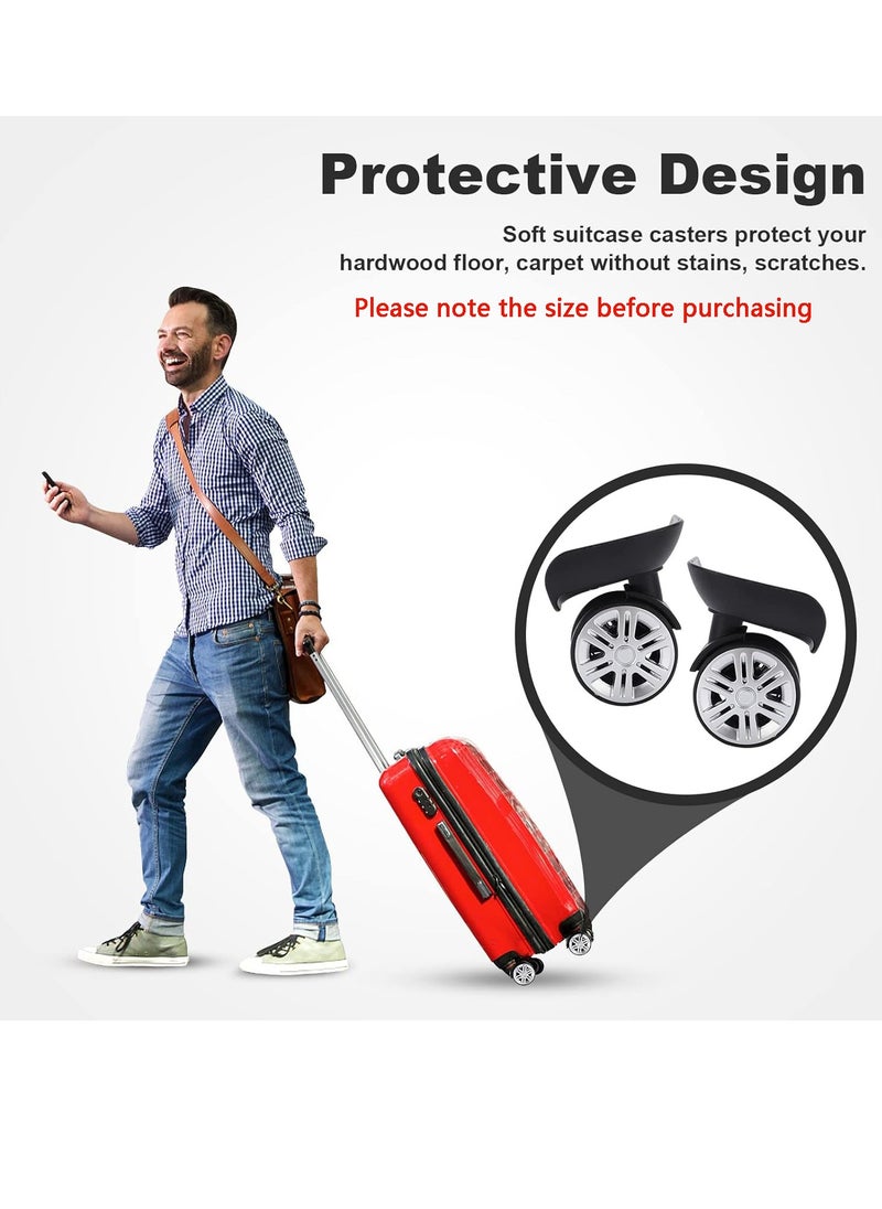 SYOSI - Luggage Replacement Wheels, 1 Pair Replacement Luggage Suitcase Spinner Wheels, Swivel Suitcase Wheels Suitcase Wheel Repair Parts for Luggage Suitcase Accessory - Image 1