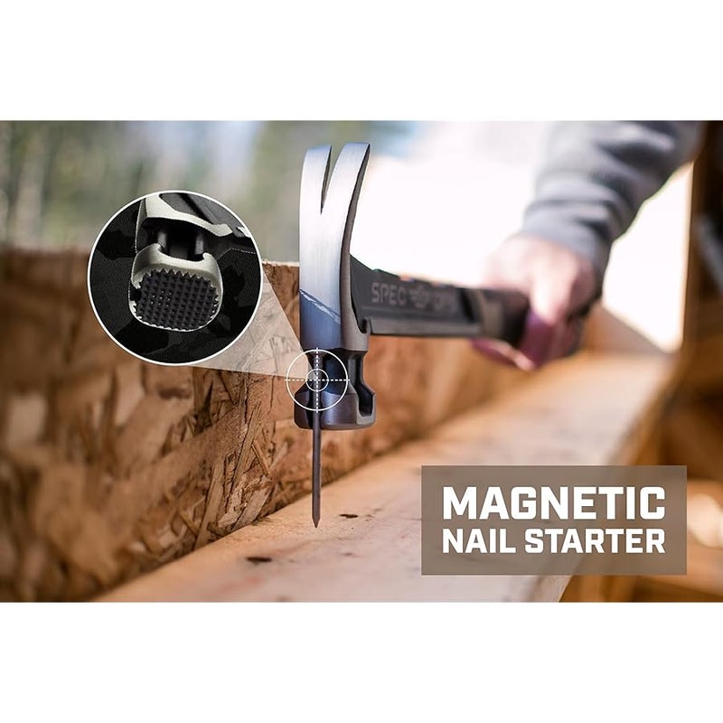 Spec-Ops Tools Steel Hammer, 28 oz, Rip Claw, Milled Face, Shock-Absorbing Grip, 3% Donated to Veterans - Image 3