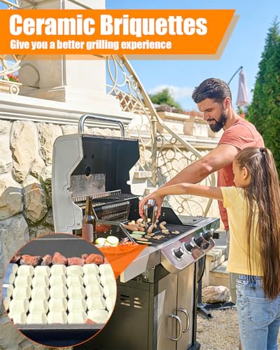 GasSaf Gas Grill Ceramic briquettes Replacement for 06000Y, NEXGRILL, Select Turbo Gas Grill Models (50 PCS) - Image 3