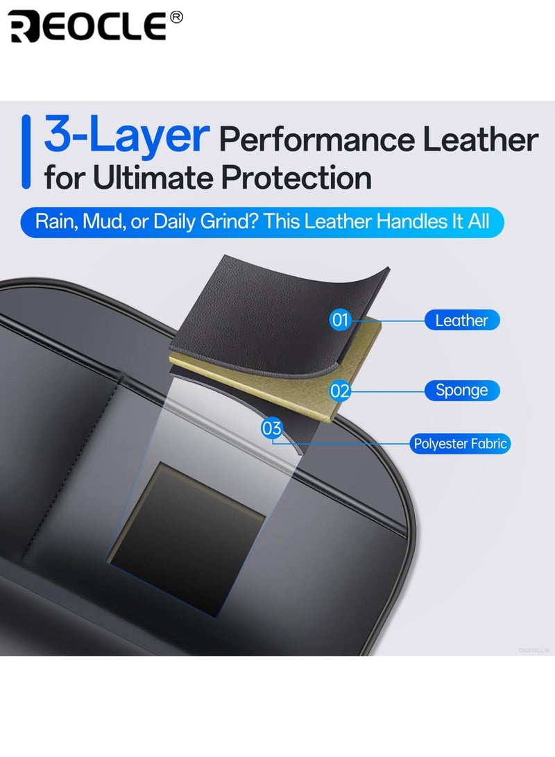 REOCLE Car Seat Back Organizer Large Capacity Storage Bag with Hook Kick Mats Back Seat Protector Keep Vehicle Neat Tidy Durable Waterproof Ideal for Car Travel Daily Commute - Image 4