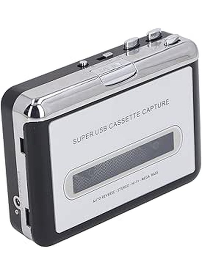 مشغل شريط كاسيت كلاسيكي محمول، محول MP3 بتوصيل USB والتشغيل الفوري، مع سماعة مدمجة - Image 1