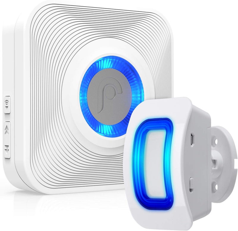 Fosmon WaveLink Door Chime Driveway Alarm Guard Wireless Motion Sensor (500 Feet, 58 Tunes, 5 Volume Levels, LED Indicators) Motion Detector Home/Business/Store Entrance Alert (1 Receiver + 1 Sensor) - Image 1
