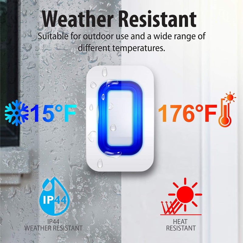 Fosmon WaveLink Door Chime Driveway Alarm Guard Wireless Motion Sensor (500 Feet, 58 Tunes, 5 Volume Levels, LED Indicators) Motion Detector Home/Business/Store Entrance Alert (1 Receiver + 1 Sensor) - Image 5