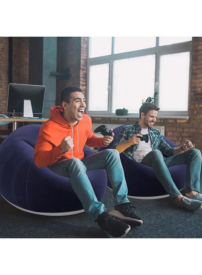 Vixplorn Adult Inflatable Sofa Chair, Home Lounge Chair with Electric Air Pump, Foldable Sofa & Inflatable Lounger. Portable and stylish, crafted from soft plush fabric. Perfect for reading, living rooms, bedrooms, and outdoor fun. - Image 4