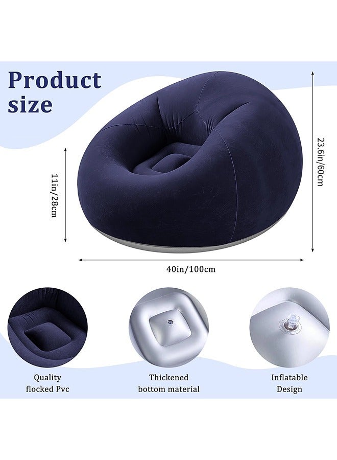 Vixplorn Adult Inflatable Sofa Chair, Home Lounge Chair with Electric Air Pump, Foldable Sofa & Inflatable Lounger. Portable and stylish, crafted from soft plush fabric. Perfect for reading, living rooms, bedrooms, and outdoor fun. - Image 2