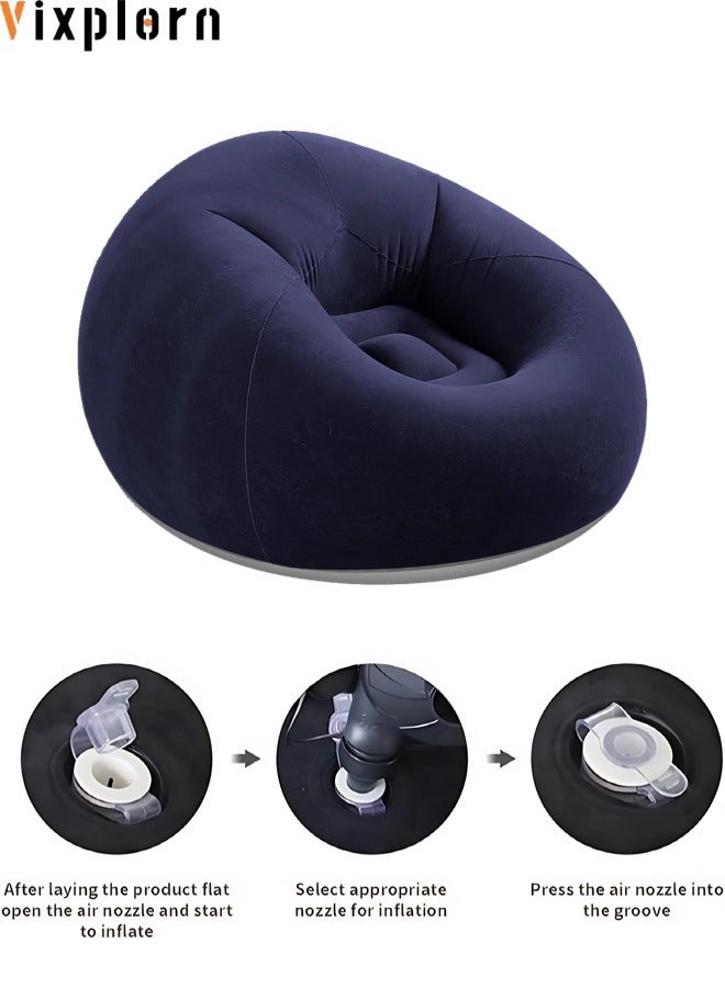 Vixplorn Adult Inflatable Sofa Chair, Home Lounge Chair with Electric Air Pump, Foldable Sofa & Inflatable Lounger. Portable and stylish, crafted from soft plush fabric. Perfect for reading, living rooms, bedrooms, and outdoor fun. - Image 1