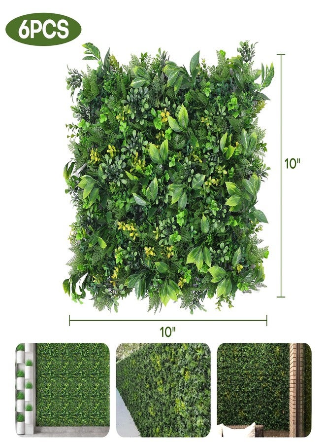 Boshen Artifical Grass Wall Backdrop 6PCS 10"x10" Boxwood Panels Grass Boxwood Hedge Wall Panels Greenery UV Protected Artificial Grass Wall Decor for Party Wedding Backyard Indoor Outdoor - Image 2