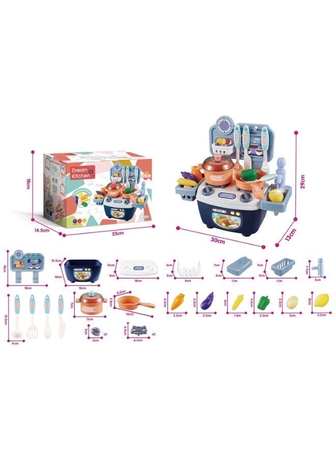 Children's Simulation Mini Kitchen Set Toy | Pretend Cooking Playset with Pots, Utensils & Food Accessories | Educational Role Play Toy for Kids - Image 5