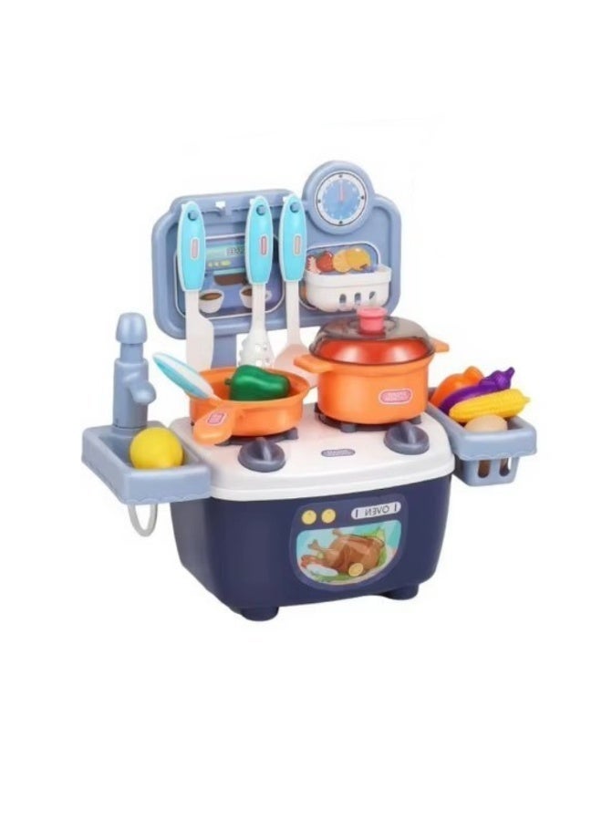 Children's Simulation Mini Kitchen Set Toy | Pretend Cooking Playset with Pots, Utensils & Food Accessories | Educational Role Play Toy for Kids - Image 1