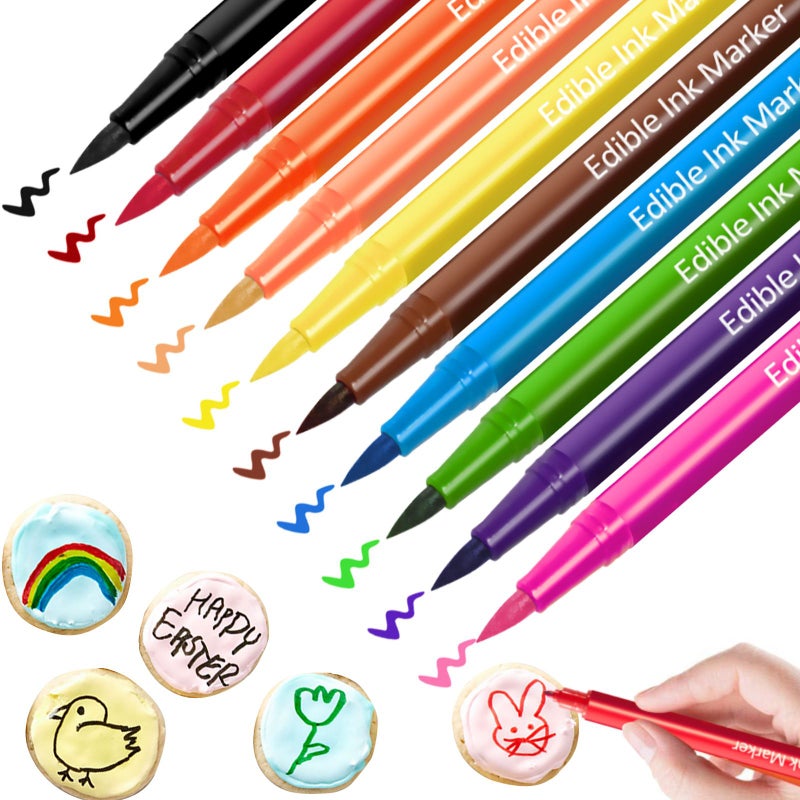 Set Of 10 Dual Tip Food Safe Coloring Markers For Cake Fondant And Baking - Image 5