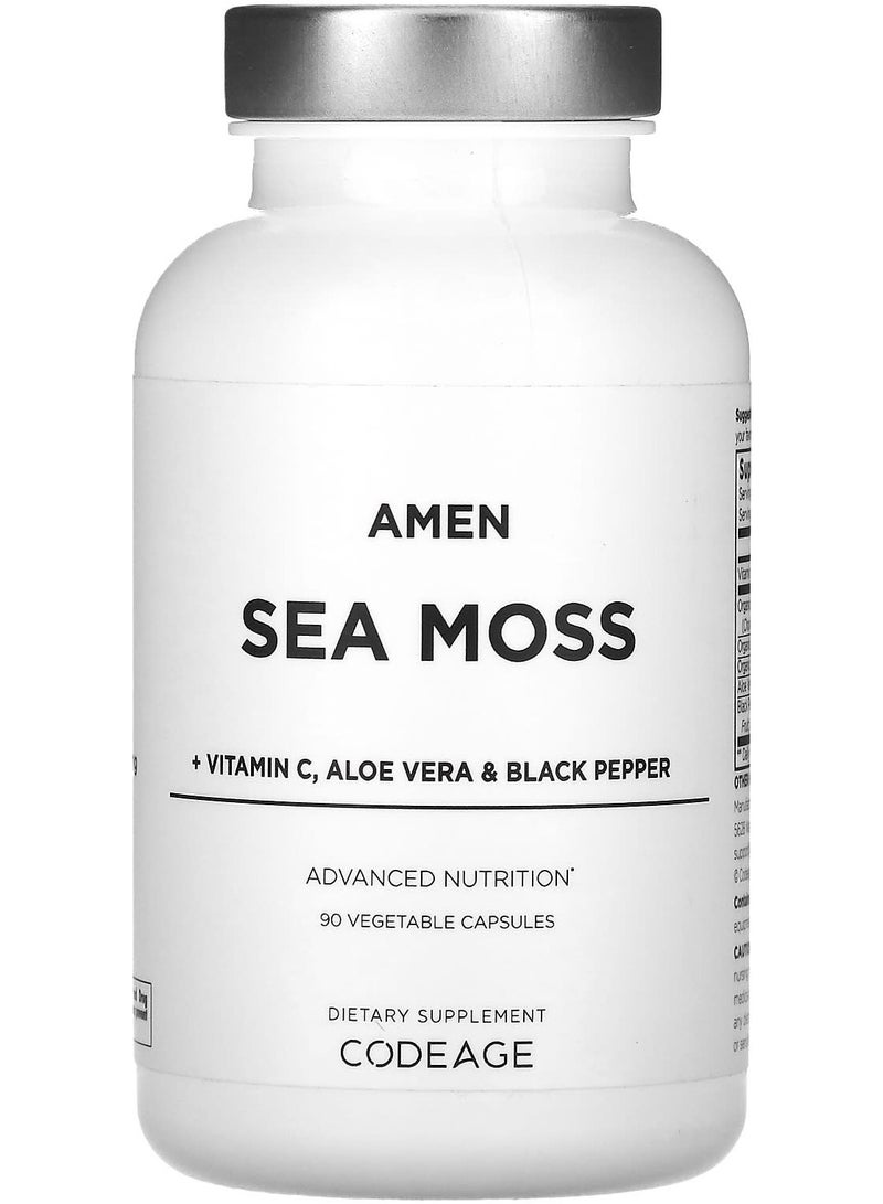 Codeage Amen, Sea Moss + Vitamin C, Aloe Vera & Black Pepper, 90 Vegetable Capsules