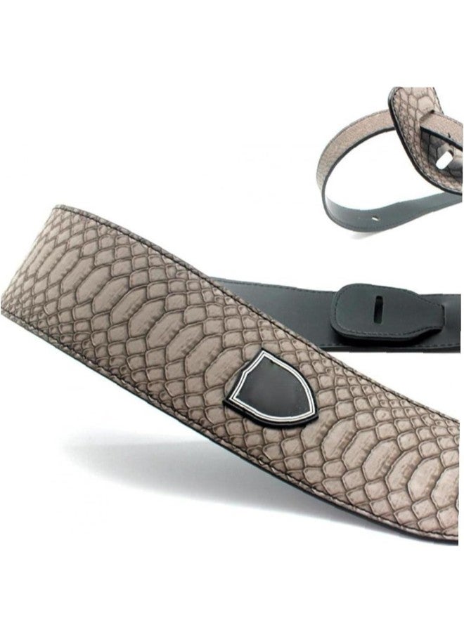 Classic Electric Acoustic Guitar Strap Pu Leather Snakeskin Pattern Guitar Shoulder Straps 160cm 
