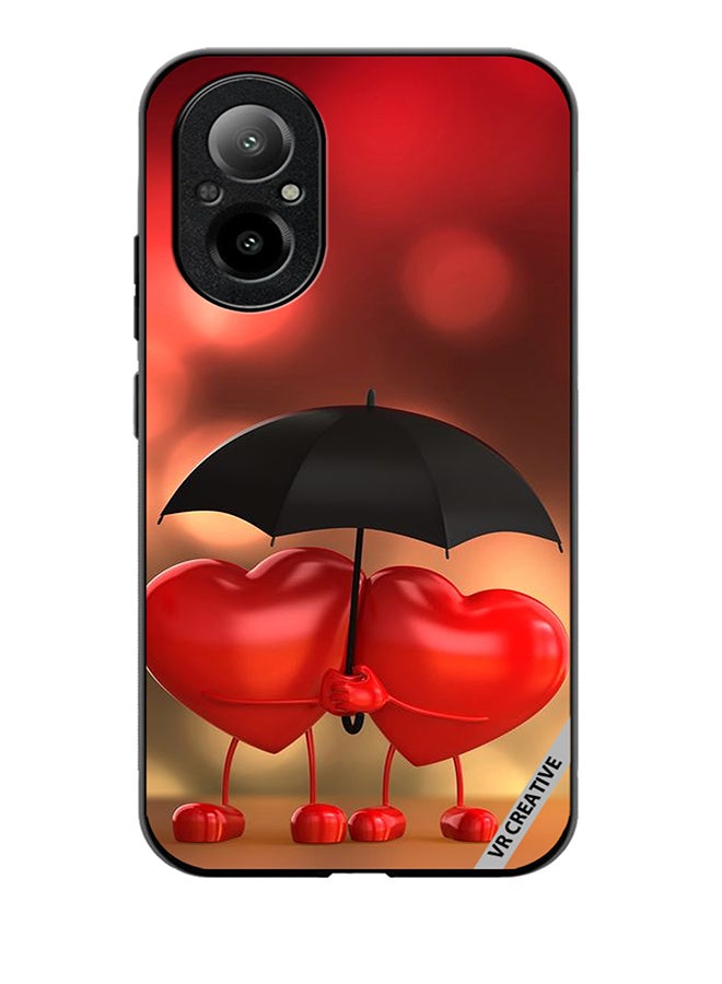 VR CREATIVE Protective Case Cover For Realme C67 4G Hearts Under Umbrella Design Multicolour - Image 1