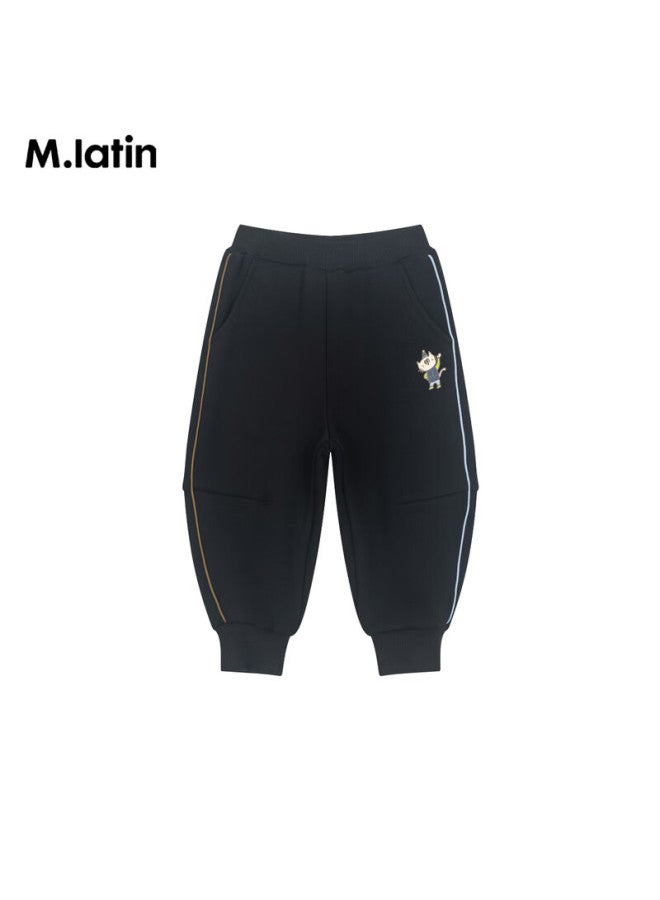 M.latin Kids Pants 24 Winter New Boys Toddler Knitted Long Pants Black 130cm - Image 3