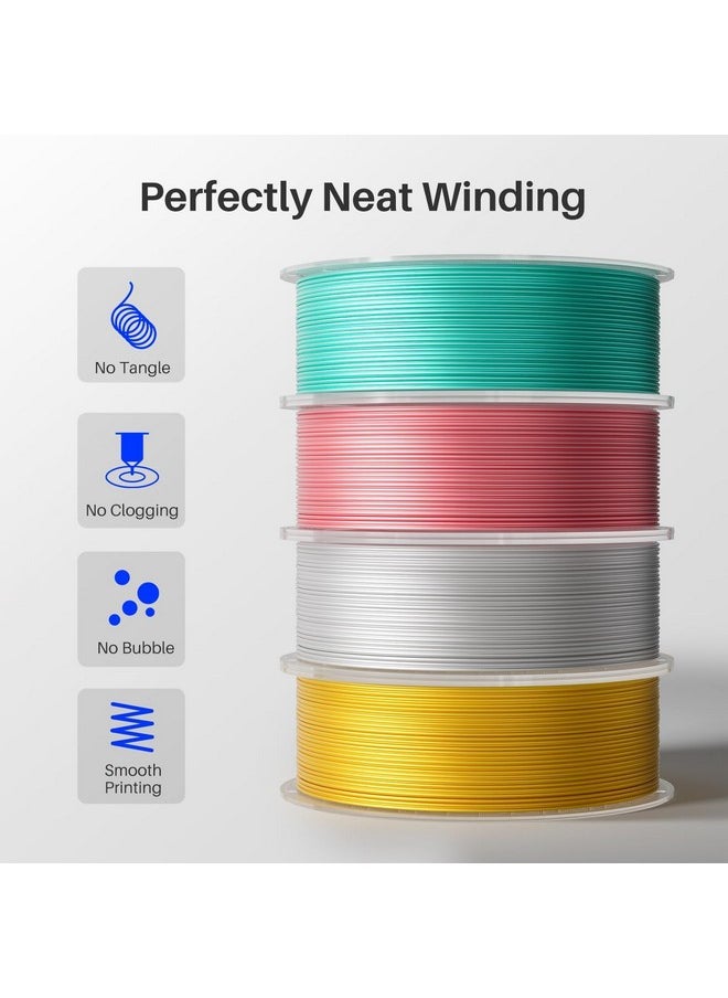 إليجو خيوط ELEGOO Silk PLA 1.75 مم ذهبية لامعة 1 كجم، خيوط طابعة ثلاثية الأبعاد بدقة أبعاد +/- 0.02 مم، بكرة بلاستيكية 1 كجم (2.2 رطل) خيوط طباعة ثلاثية الأبعاد مناسبة لمعظم طابعات FDM ثلاثية الأبعاد  - Image 3