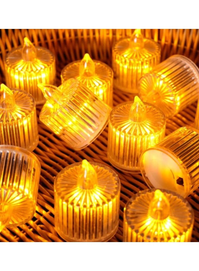 طقم 24 شمعة LED بدون لهب بإضاءة متحركة واقعية – شموع تعمل بالبطارية داخل حامل زجاج آمنة للديكور والإضاءة المزاجية للمنازل والحفلات والأعراس والمناسبات - Image 5