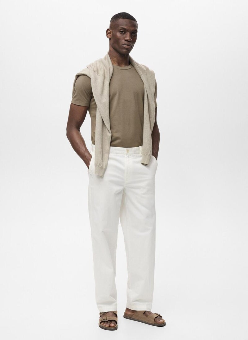 Mango Man Crew Neck Short Sleeve T-Shirt  - Image 5