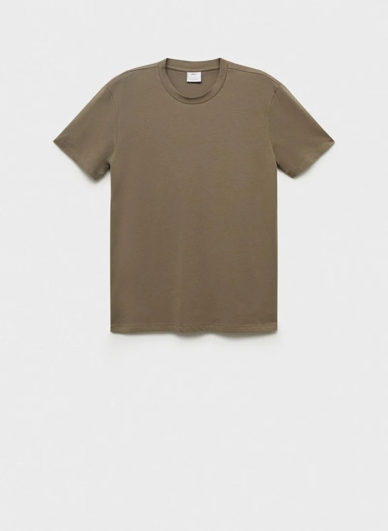 Mango Man Crew Neck Short Sleeve T-Shirt