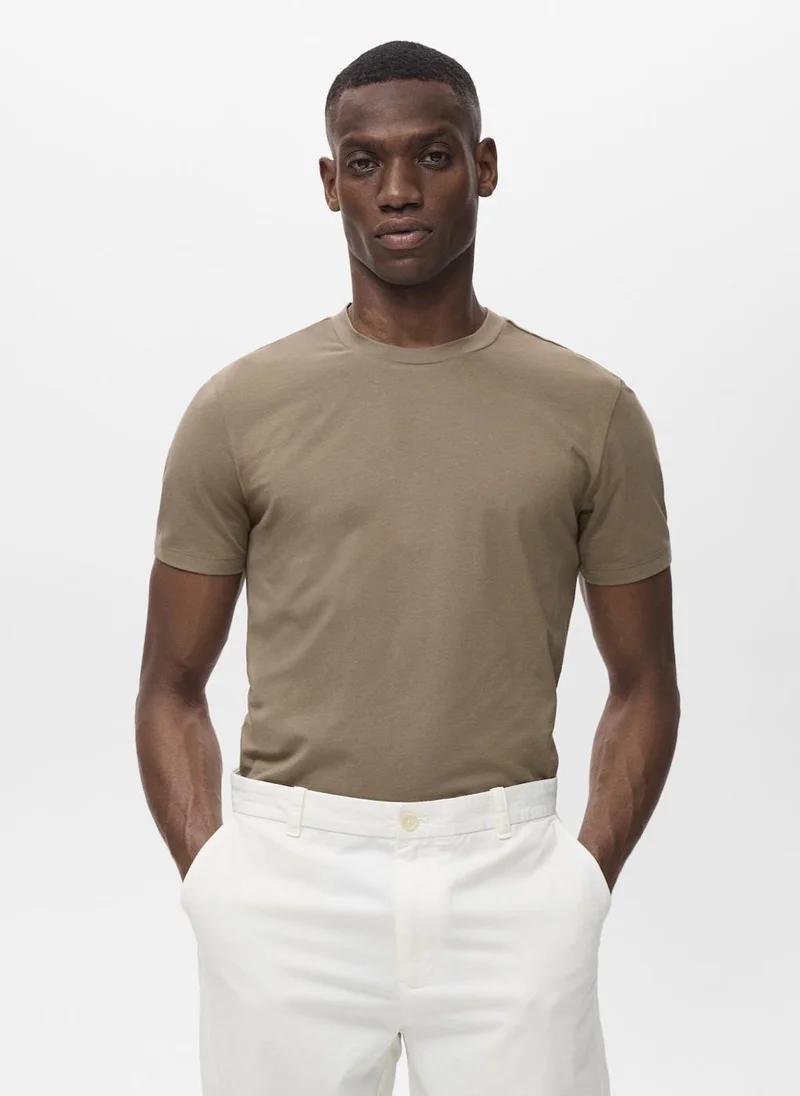 Mango Man Crew Neck Short Sleeve T-Shirt