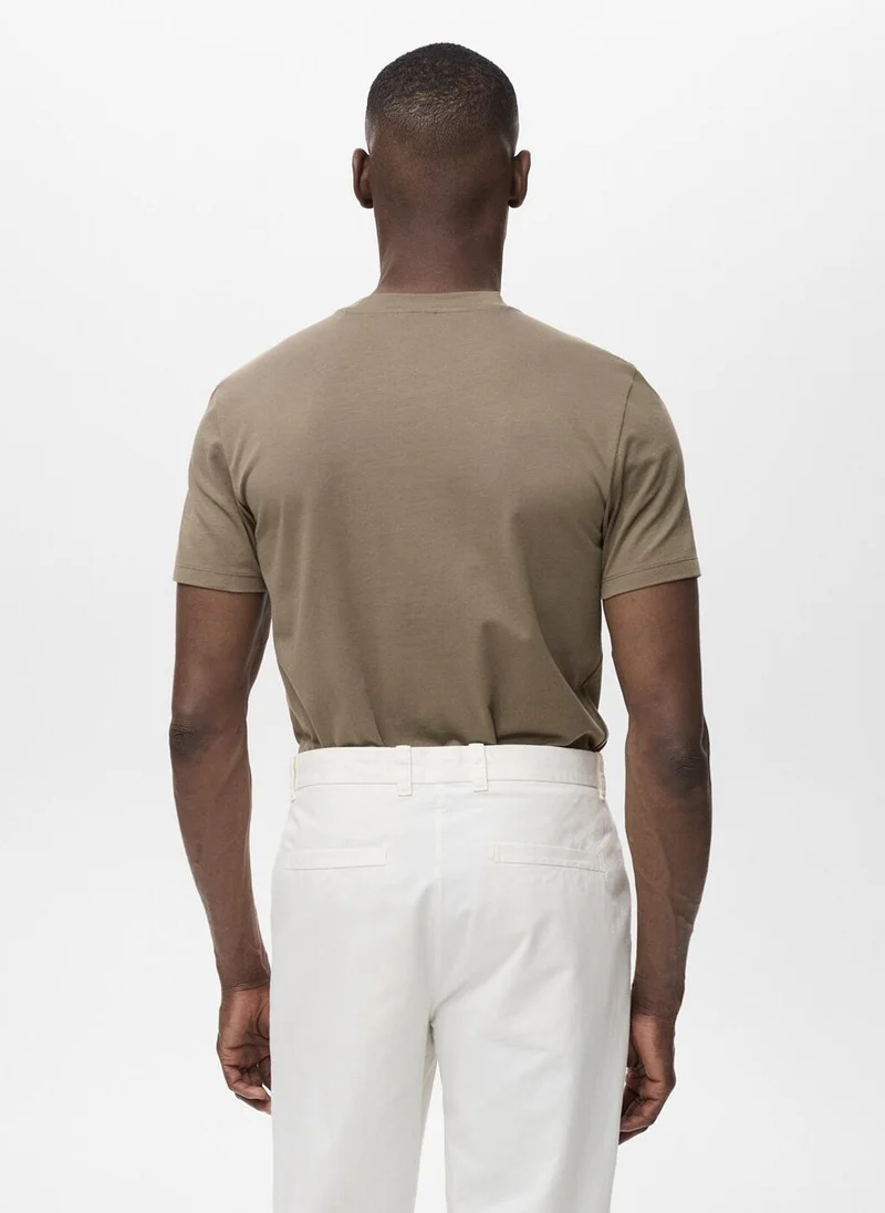 Mango Man Crew Neck Short Sleeve T-Shirt