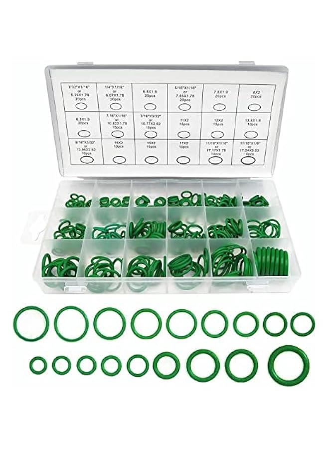 MOXO Automotive ORing ortment Set Nitrile Rubber Sealing Kit for Car Repair Plumbing Gas Connections  270 Green O Rings Kit  18 Sizes Washer Gasket Set - Image 1