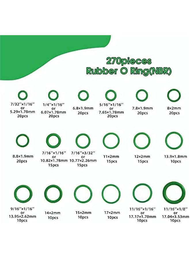 MOXO Automotive ORing ortment Set Nitrile Rubber Sealing Kit for Car Repair Plumbing Gas Connections  270 Green O Rings Kit  18 Sizes Washer Gasket Set - Image 2
