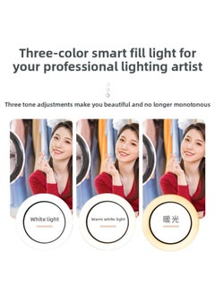 General 12.6inch Cm Ring Light Led Live Light Tripod Floor Vibrato Kuaishou Mobile Phone Holder Beauty Fill Light-Color:26cm Light (single Machine Clip) + 1.6m Bracket  - Image 3