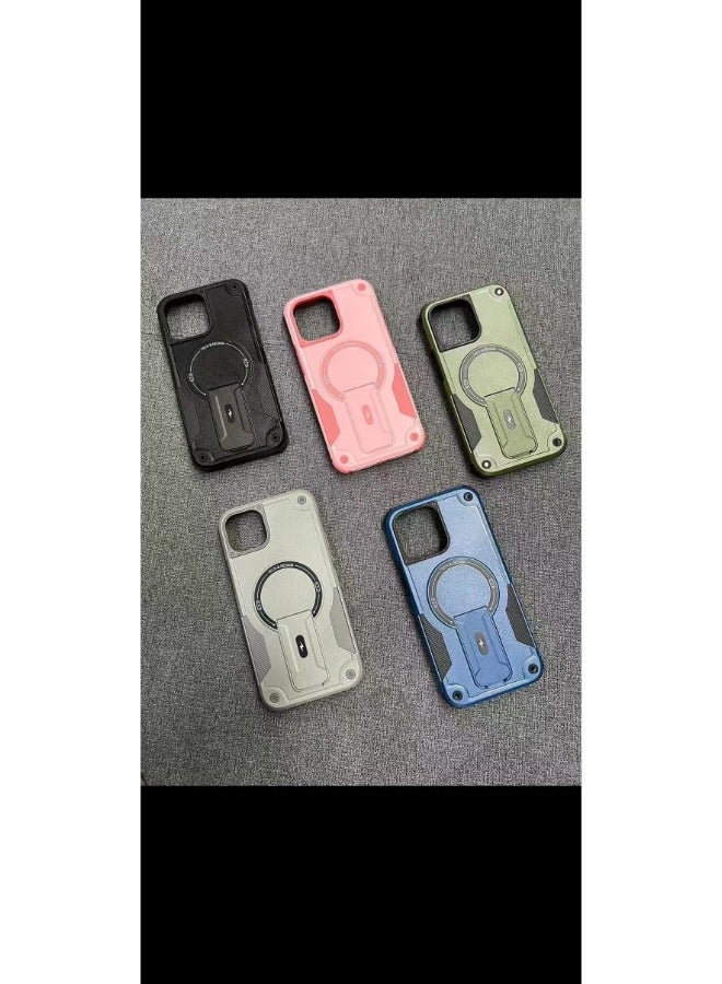 ACLIX Mobile Phone Case for Apple iPhone 15 Pro Max Innovative Telescopic Bracket Phone Back Cover Blue - Image 4
