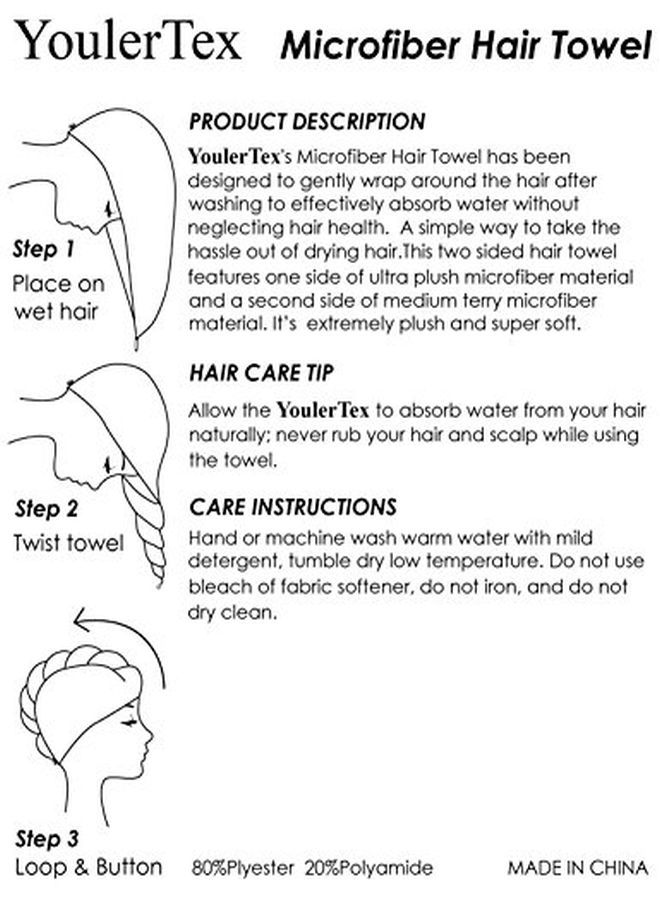 YoulerTex Microfiber Hair Towel Wrap For Women, 2 Pack 10 Inch X 26 Inch, Super Absorbent Quick Dry Hair Turban For Drying Curly, Long & Thick Hair (Peachy Beige) - Image 5
