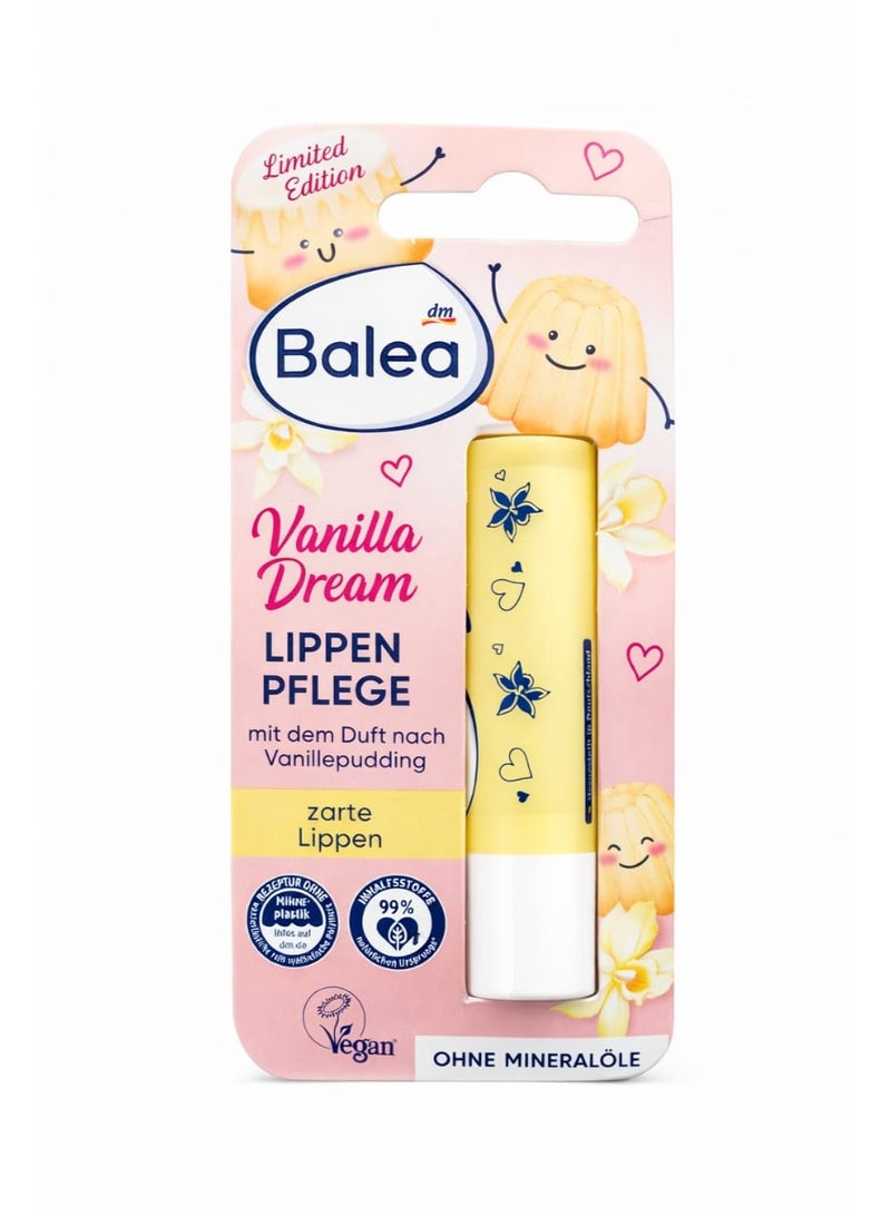 Balea Vanilla Dream lip balm – limited edition, provides deep hydration and soft lips with a pleasant vanilla scent, vegan formula, mineral oil-free, size 4.8 - Image 1