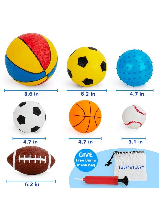 teytoy Balls For Toddlers 1-3,Toddler Sports Toys,Set Of 7 Kids Ball Soft Foam Baby Sports Balls- Soccer Ball Basketball Baseball Rugby Bounce Ball Playground Indoor Outdoor Toys Gifts,With Free Bump/Bag  - Image 4