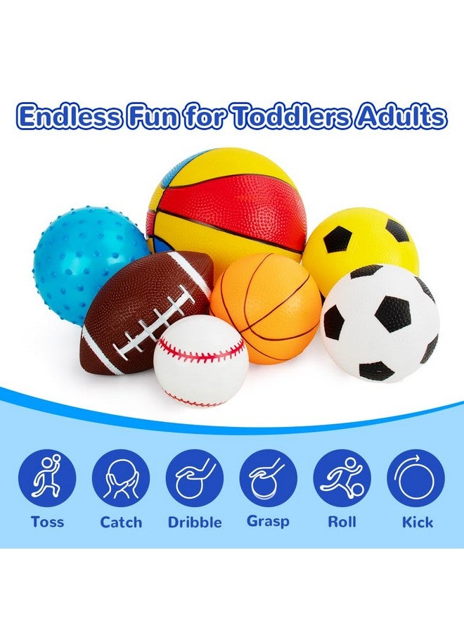 teytoy Balls For Toddlers 1-3,Toddler Sports Toys,Set Of 7 Kids Ball Soft Foam Baby Sports Balls- Soccer Ball Basketball Baseball Rugby Bounce Ball Playground Indoor Outdoor Toys Gifts,With Free Bump/Bag  - Image 2