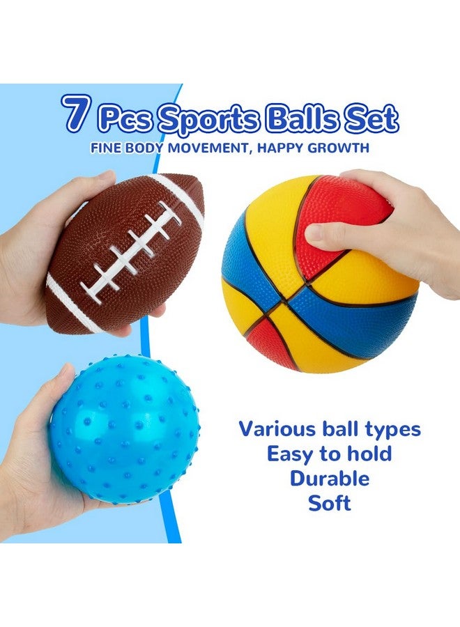 teytoy Balls For Toddlers 1-3,Toddler Sports Toys,Set Of 7 Kids Ball Soft Foam Baby Sports Balls- Soccer Ball Basketball Baseball Rugby Bounce Ball Playground Indoor Outdoor Toys Gifts,With Free Bump/Bag  - Image 3