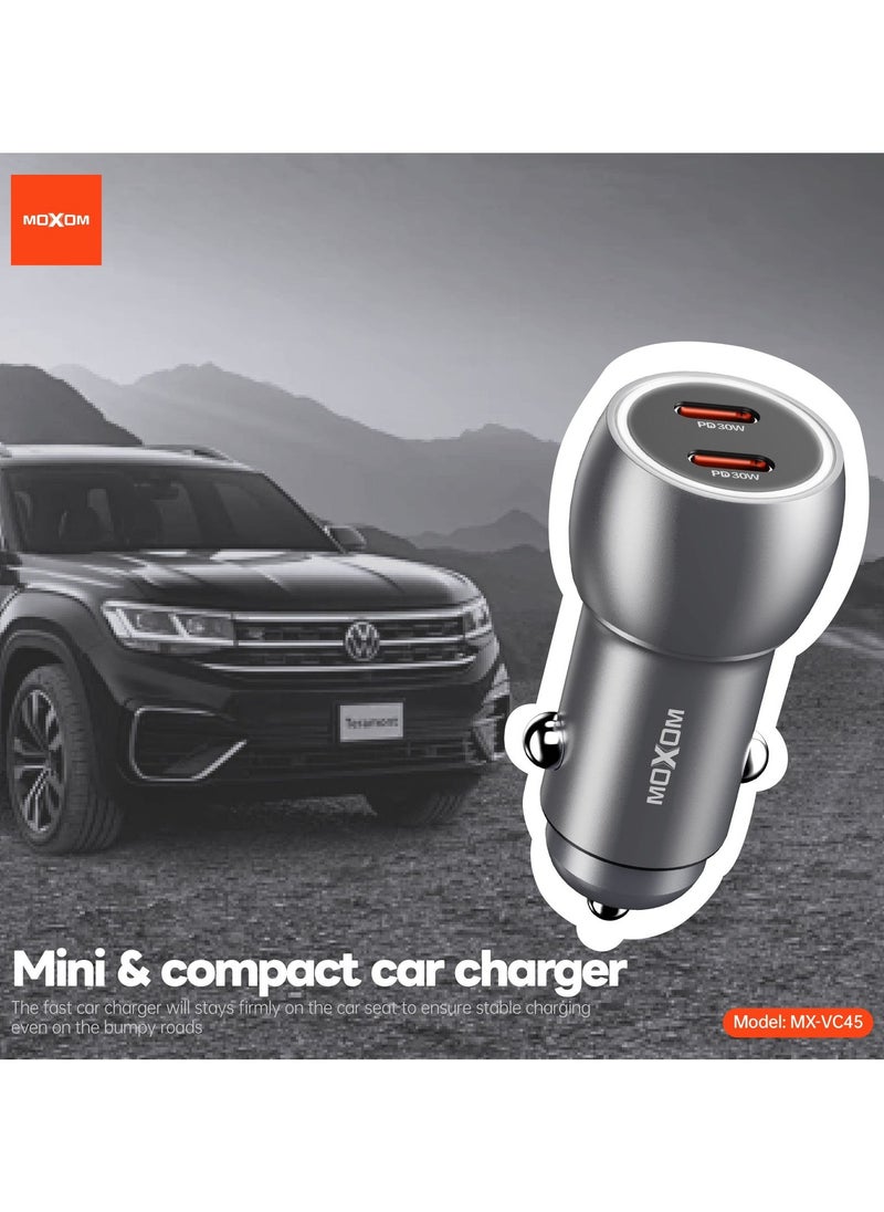 MOXOM - MX-VC45 60W Dual PD Supports Fast Charging Two Devices at Full Speed 30W Output for Each Port - Image 1