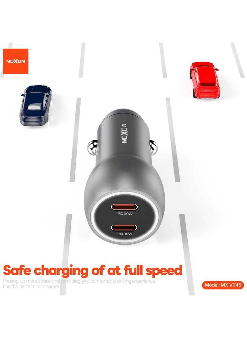 MOXOM - MX-VC45 60W Dual PD Supports Fast Charging Two Devices at Full Speed 30W Output for Each Port - Image 1