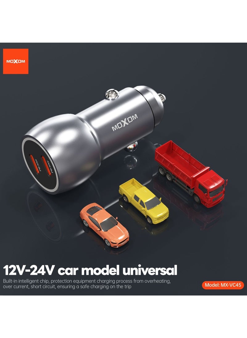 MOXOM - MX-VC45 60W Dual PD Supports Fast Charging Two Devices at Full Speed 30W Output for Each Port - Image 1