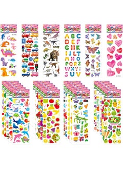 Mumoo Bear Mumoo Bear 50 Sheets Puffy Stickers for Kids, 1000+ Children 3D Stickers Party Bag Filler for Party Rewarding Gifts Scrapbooking Including Animals Letter Fish Dinosaurs Numbers Fruits Trucks Airplane  - Image 1