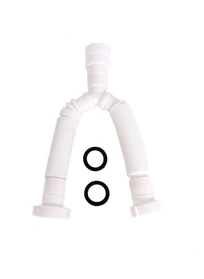 LAWAZIM Y-shaped Sewer Drain Pipe -70x20x20cm- Flexible Dual Waste Hose, Plastic Waste Pipe for Efficient Drainage, Easy Installation for Kitchen & Bathroom, Ideal for DIY Projects & Home Renovations - Image 1