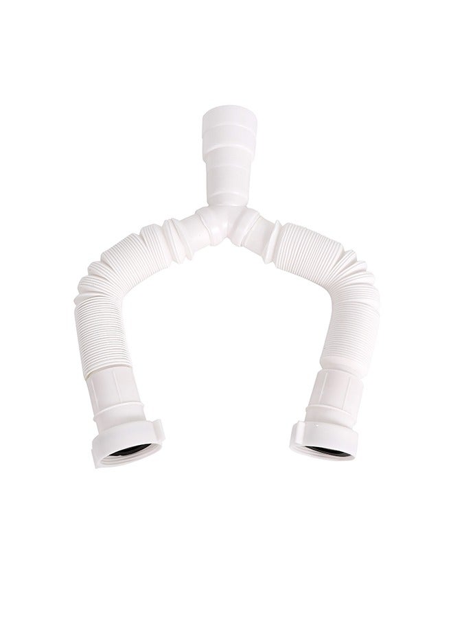 LAWAZIM Y-shaped Sewer Drain Pipe -70x20x20cm- Flexible Dual Waste Hose, Plastic Waste Pipe for Efficient Drainage, Easy Installation for Kitchen & Bathroom, Ideal for DIY Projects & Home Renovations - Image 5